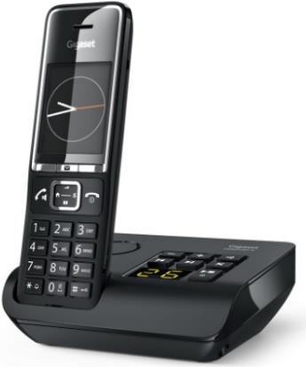 Gigaset COMFORT 550A. Typ: Analoges Telefon, Hörertyp: Kabelloses Mobilteil. Freisprecheinrichtung. Maximum Innenabstand: 50 m, Maximum Außenabstand: 300 m. Telefonbuch Kapazität: 200 Eintragungen. Anrufer-Identifikation. Bildschirmdiagonale: 5,59 cm (2.2 Zoll). SMS (Kurznachrichtendienst). Produktfarbe: Schwarz. Anzahl enthaltener Handsets: 1 (S30852-H3021-B104) Gigaset COMFORT 550A. Typ: Analoges Telefon, Hörertyp: Kabelloses Mobilteil. Freisprecheinrichtung. Maximum Innenabstand: 50 m, Maximum Außenabstand: 300 m. Telefonbuch Kapazität: 200 Eintragungen. Anrufer-Identifikation. Bildschirmdiagonale: 5,59 cm (2.2 Zoll). SMS (Kurznachrichtendienst). Produktfarbe: Schwarz. Anzahl enthaltener Handsets: 1 (S30852-H3021-B104) von Gigaset