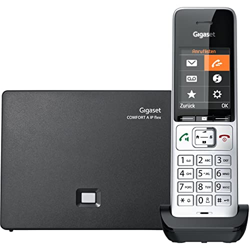 Gigaset Comfort 500A IP Flex DECT, Gap, LAN Schnurloses Telefon analog Babyphone, Freisprechen, für Hörgeräte kompatibe von Gigaset