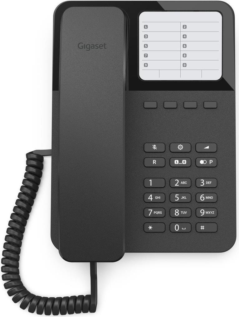 Gigaset DESK 400 - Analoges Telefon - Kabelgebundenes Mobilteil - 10 Eintragungen - Schwarz (S30054-H6538-B101) von Gigaset