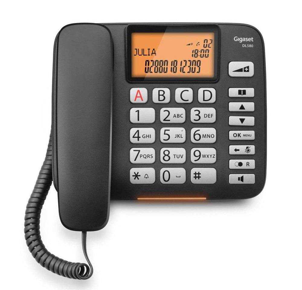 Gigaset DL 580 schwarz Schnurgebundenes Telefon Kabelgebundenes Telefon Gigaset DL 580 schwarz Schnurgebundenes Telefon Kabelgebundenes Telefon von Gigaset