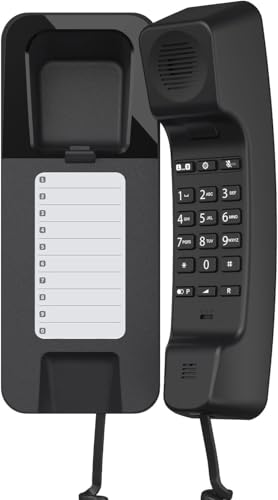 Gigaset Desk 200 - Schnurgebundenes platzsparendes Telefon mit elastischem Kabel - 10 Kurzwahleinträge - Wahlwiederholung - MFV- oder Impulswahl einstellbar, schwarz [Deutsche Version] von Gigaset