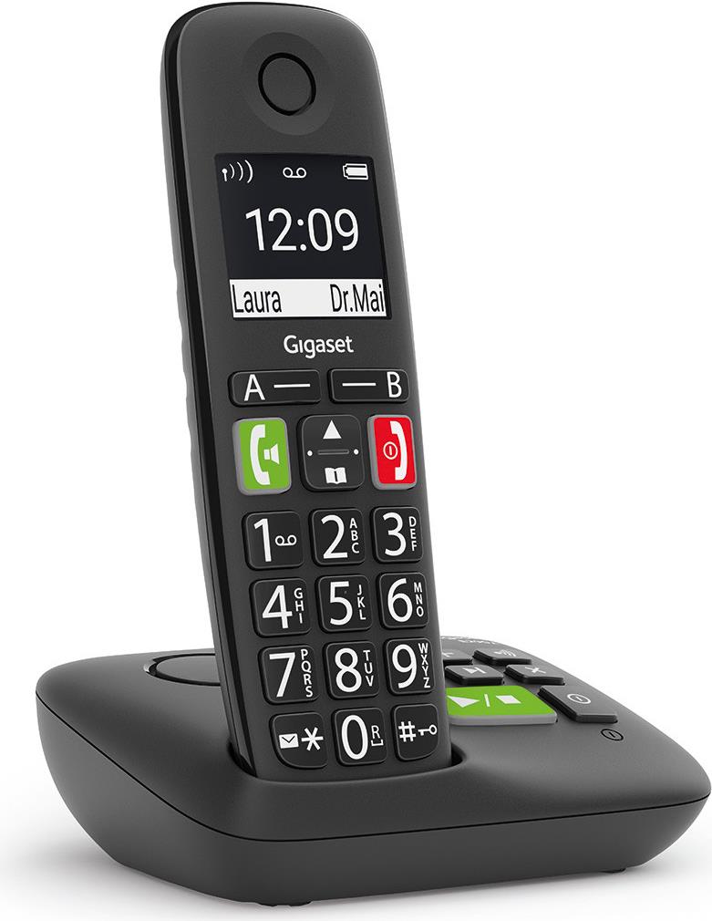 Gigaset E290A - Schnurlostelefon - Anrufbeantworter mit Rufnummernanzeige - ECO DECTGAP - Schwarz von Gigaset