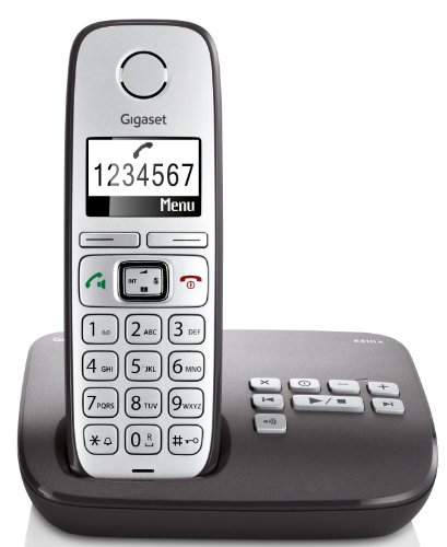 Gigaset E310A Telefon - Schnurlostelefon / Mobilteil - Grafik Display - Grosse Tasten Telefon - Anrufbeantworter - Freisprechfunktion - Analog Telefon - Anthrazit von Gigaset