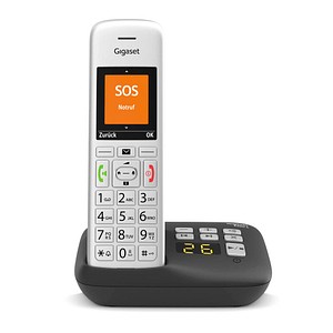 Gigaset E390A Schnurloses Telefon mit Anrufbeantworter silber-schwarz von Gigaset