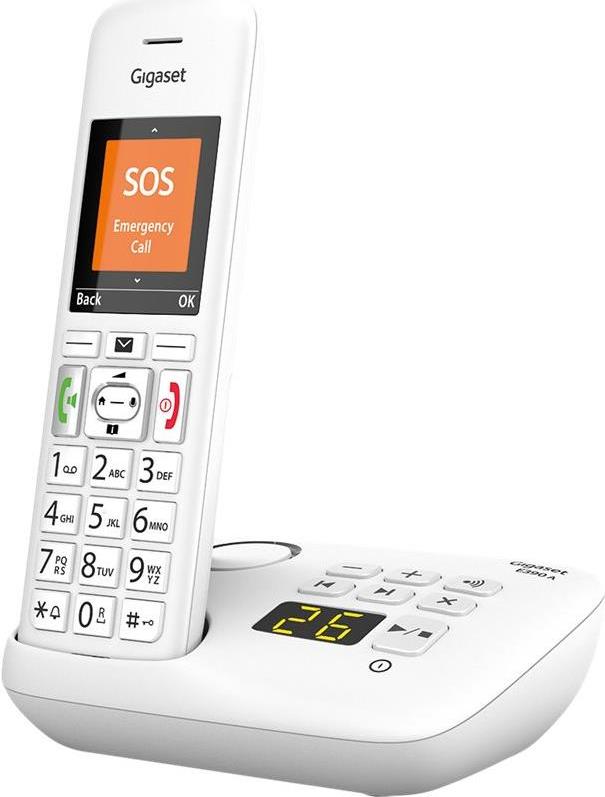 Gigaset E390A - Schnurlostelefon - Anrufbeantworter mit Rufnummernanzeige - ECO DECTGAP - weiß von Gigaset
