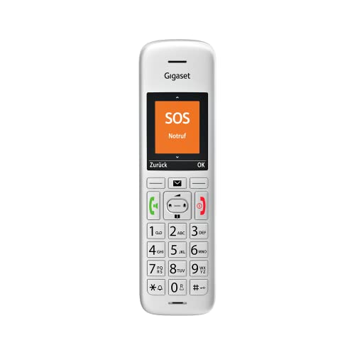Gigaset E390HX - DECT-Mobilteil mit Ladeschale - Fritzbox-kompatiblel - Schnurloses Senioren-Telefon für Router und DECT-Basis – Schutz vor unerwünschten Anrufen - große Ziffern, silber-schwarz von Gigaset