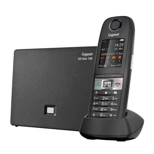 Gigaset E630A GO - Schnurloses Analog & IP-Telefon mit Anrufbeantworter - stossfest, staubresistent, wasserabweisend (IP65)- Vibrationsalarm - einfache Lautstärkeregelung, schwarz von Gigaset