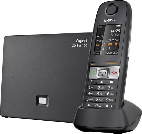 Gigaset E630A GO Schnurloses Telefon VoIP stoßfest, wasserdicht, Freisprechen Farb-TFT/LCD Schwarz von Gigaset