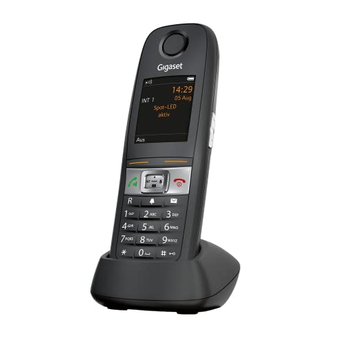 Gigaset E630HX - DECT-Mobilteil mit Ladeschale - Fritzbox-kompatibel - Schnurloses Telefon für Router und DECT-Basis – stossfest, staubresistent, wasserabweisend nach IP65, schwarz von Gigaset