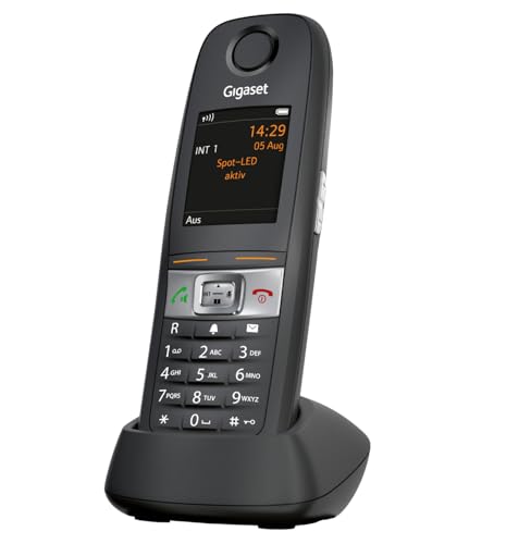 Gigaset E630HX - DECT-Mobilteil mit Ladeschale - Fritzbox-kompatibel - Schnurloses Telefon für Router und DECT-Basis – Robust und Strapazierfähig, schwarz [Deutsche Version] [Ohne Basis] von Gigaset