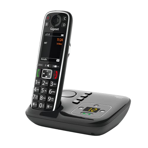 Gigaset E720A - Schnurloses Premium Senioren DECT-Telefon mit Anrufbeantworter - sprechende Wähltasten - Nummernansage & Namensansage - Anrufübertragung per Bluetooth 4,2 - schwarz von Gigaset