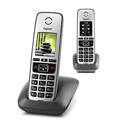 Gigaset Family - 2 DECT-Telefone schnurlos für Router - Fritzbox, Speedport kompatibel - großes Farbdisplay - Duo-Set, anthrazit-grau von Gigaset