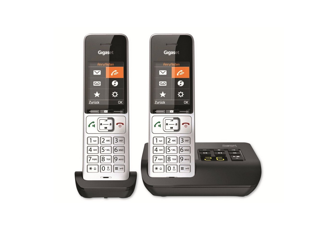 Gigaset GIGASET Telefon Comfort 500A Duo, silber-schwarz Schnurloses Mobilteil Gigaset GIGASET Telefon Comfort 500A Duo, silber-schwarz Schnurloses Mobilteil von Gigaset