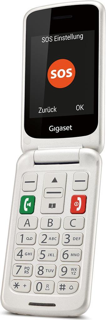 Gigaset GL590 - Feature Phone - Dual-SIM - RAM 32MB / Interner Speicher 32MB - microSD slot - 220 x 176 Pixel - rear camera 0,3 MP - Pearl White (S30853-H1178-R103) von Gigaset