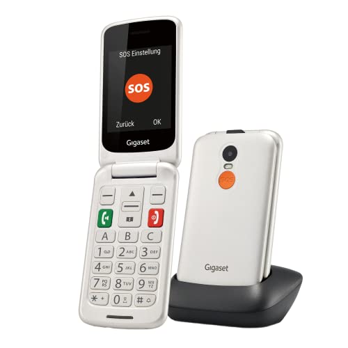 Gigaset GL590 GSM - Senioren Mobiltelefon mit SOS-Funktion - einfache Bedienung mit 2,8" Farbdisplay und sprechenden Tasten - Hörgerätkompatibel - Klapphandy, pearl white Gigaset GL590 GSM - Senioren Mobiltelefon mit SOS-Funktion - einfache Bedienung mit 2,8" Farbdisplay und sprechenden Tasten - Hörgerätkompatibel - Klapphandy, pearl white von Gigaset