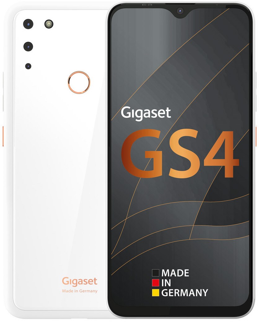 Gigaset GS4 Smartphone 6,3 Zoll Full HD+ V-Notch Display - 4GB RAM, 64GB pure white von Gigaset