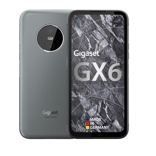 Gigaset GX6 - Outdoor Smartphone 5G - Militärstandard - staub- & wasserdicht IP68 - 6,6" FHD+ Display mit Gorilla Glass - 128GB+6GB RAM - 50MP Kamera - Schnellladen - Android 14 fähig, Titanium Grey von Gigaset