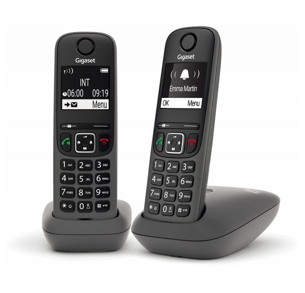 Gigaset Gigaset AE690 Duo schnurlostelefon anthrazit. Schnurloses DECT-Telefon (Mobilteile: 2, Digital-DECT/GAP Standard) von Gigaset