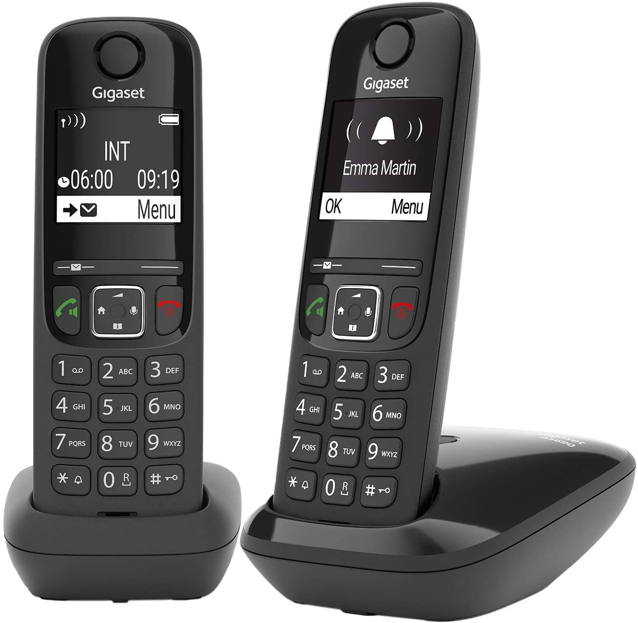 Gigaset Gigaset AS690 Duo - großes Display Schnurloses DECT-Telefon (Mobilteile: 2, Freisprechen / Anrufschutz / bis zu 100 Kontakte) von Gigaset
