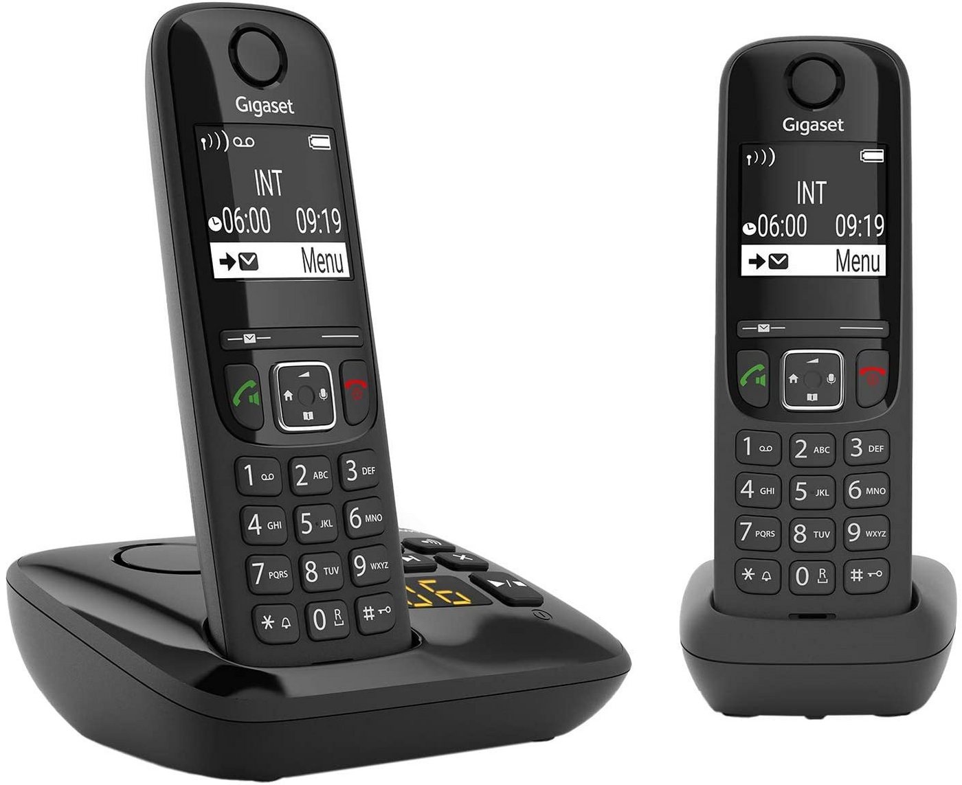 Gigaset Gigaset AS690A Duo - 2 Schnurlose Telefone mit Anrufbeantworter Schnurloses DECT-Telefon (Mobilteile: 2, mit Anrufbeantworter & Freisprechen & Eco Dect) von Gigaset