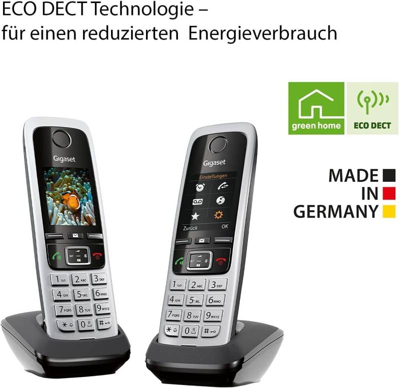 Gigaset Gigaset C430HX DUO - 2 DECT-Mobilteile mit Ladeschale Schnurloses DECT-Telefon (Mobilteile: 2, TFT Farbdisplay & Freisprechfunktion & Klangqualität in HD-Voice) von Gigaset