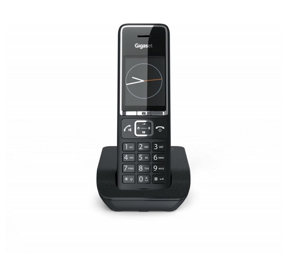 Gigaset Gigaset Comfort 550 Schnurlostelefon schwarz/chrom Schnurloses DECT-Telefon (Digital-DECT/GAP Standard) von Gigaset