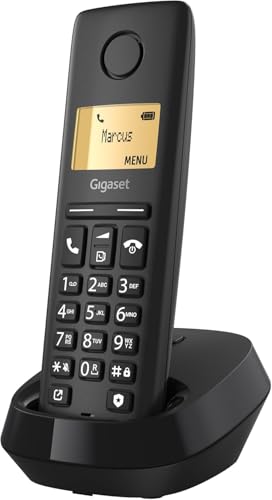Gigaset Pure 120 - Schnurloses Telefon mit Anrufschutz und ECO DECT - beleuchtetes Display - Hörgerätekompatibel, anthrazit schwarz [Kompatibel in DE, IT, FR, NL, BE, Che, AUT] von Gigaset