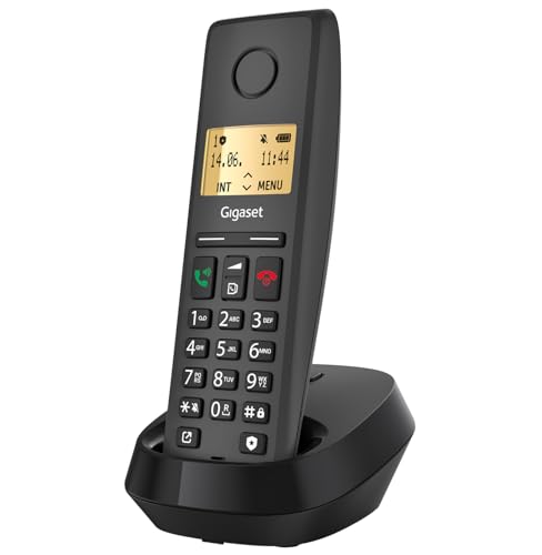 Gigaset Pure 220 - DECT-Telefon - mit Call-Block-Taste und Freisprechfunktion - Hörgerätekompatibel, Adressbuch mit 80 Kontakten, anthrazit schwarz [Kompatibel in DE, IT, FR, NL, BE, Che, AUT] von Gigaset