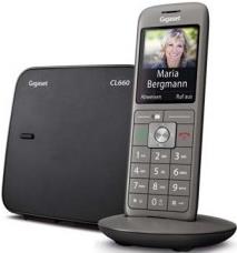 Gigaset Schnurloses Telefon analog CL660 Freisprechen, Headsetanschluss Anthrazit, Schwarz (S30852-H2804-B101) von Gigaset