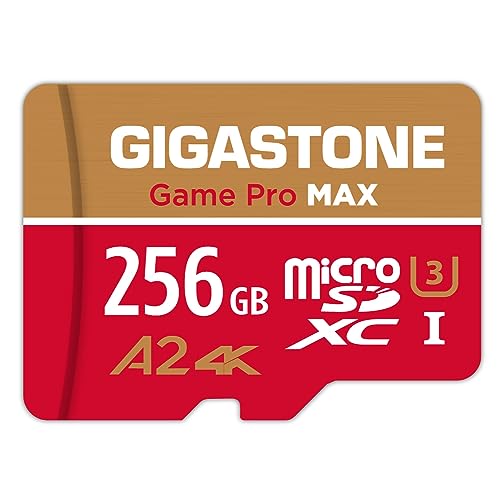 [5 Jahre kostenlose Datenwiederherstellung] GIGASTONE 256 GB Micro SD Karte, Game Pro MAX, bis zu 130/85 MB/s, MicroSDXC Speicherkarte für Nintendo-Switch, SteamDeck, 4K UHD Video, UHS-I A2 V30 U3 C10 von Gigastone