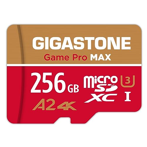[5 Jahre kostenlose Datenwiederherstellung] GIGASTONE 256GB Micro SD Karte, Game Pro MAX, bis zu 130/85 MB/s, MicroSDXC Speicherkarte für Nintendo-Switch, SteamDeck, 4K UHD Video, UHS-I A2 V30 U3 C10 von Gigastone