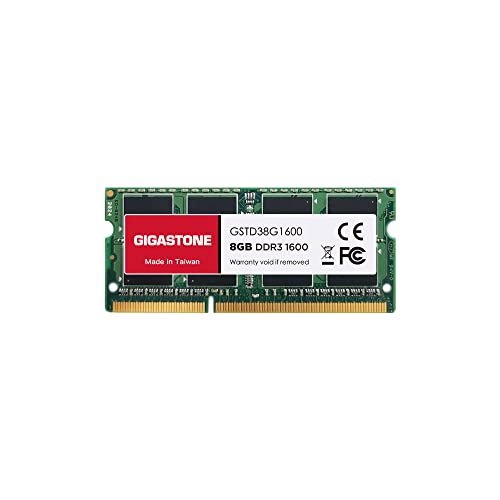 [DDR3 RAM] Gigastone Laptop RAM 8GB DDR3 Ram 8GB DDR3-1600MHz PC3-12800 CL11 1.35V SODIMM 204 Pin/Polig Ungepuffert Nicht-ECC Computer Speicher RAM (Nur Notebook/Laptop) von Gigastone