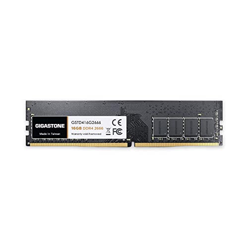 [DDR4 RAM] Gigastone Desktop RAM 16GB DDR4 Ram 16GB DDR4-2666MHz PC4-21300 CL19 1.2V UDIMM 288 Pin/Polig Ungepuffert Nicht-ECC Computer Speicher RAM (Nur PC-Desktop) von Gigastone