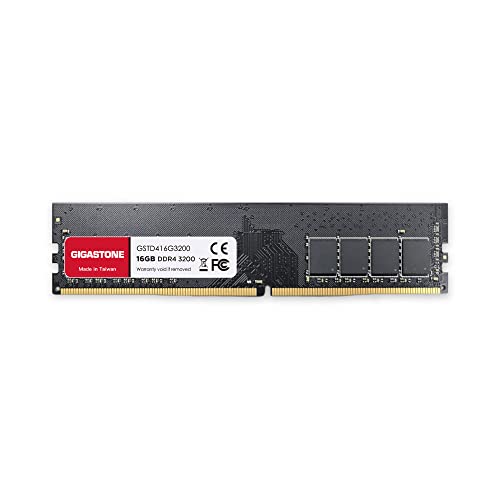 [DDR4 RAM] Gigastone Desktop RAM 16GB DDR4 Ram 16GB DDR4-3200MHz PC4-25600 CL16 1.35V UDIMM 288 Pin/Polig Ungepuffert Nicht-ECC Computer Speicher RAM (Nur PC-Desktop) von Gigastone