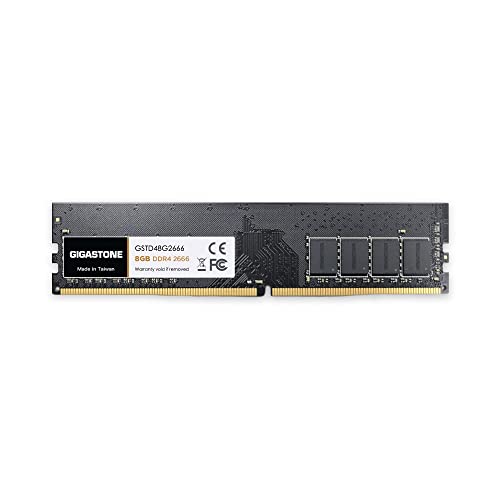 【DDR4 RAM】 GIGASTONE 8GB DDR4 2666MHz (2400MHz or 2133MHz) PC4-21300(PC4-19200/17000) CL19 1.2V UDIMM 288Pin Nicht-ECC ungepuffert PC Desktop Hochleistung Arbeitsspeicher Upgrade von Gigastone