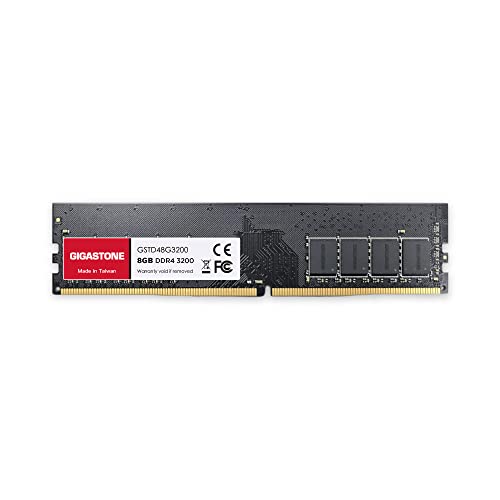 [DDR4 RAM] Gigastone Desktop RAM 8GB DDR4 Ram 8GB DDR4-3200MHz PC4-25600 CL22 1.2V UDIMM 288 Pin/Polig Ungepuffert Nicht-ECC Computer Speicher RAM (Nur PC-Desktop) von Gigastone