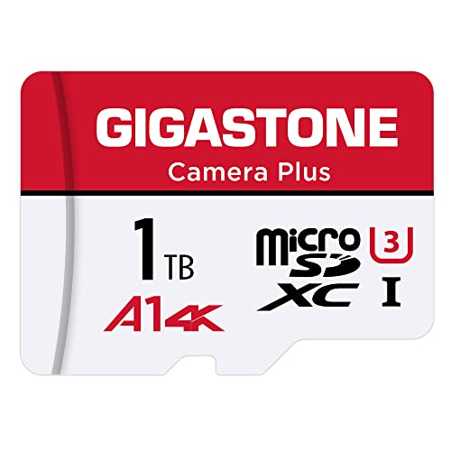 GIGASTONE Kamera Plus 1TB MicroSDXC Speicherkarte + SD Adapter, für Action-Kamera Drohne und Tablet, bis zu 150/120 MB/s, Full HD-Videoaufnahme, A1 U3 Klasse 10 Micro SD Karte UHS-I von Gigastone
