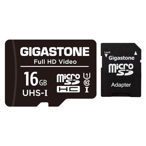 Gigastone 16GB MicroSDHC Speicherkarte + SD Adapter, für Action-Kamera, GoPro, Drohne und Tablet, Lesegeschwindigkeit bis zu 85MB/s, Full HD-Videoaufnahme, Micro SD Karte UHS-I Klasse 10 U1 von Gigastone
