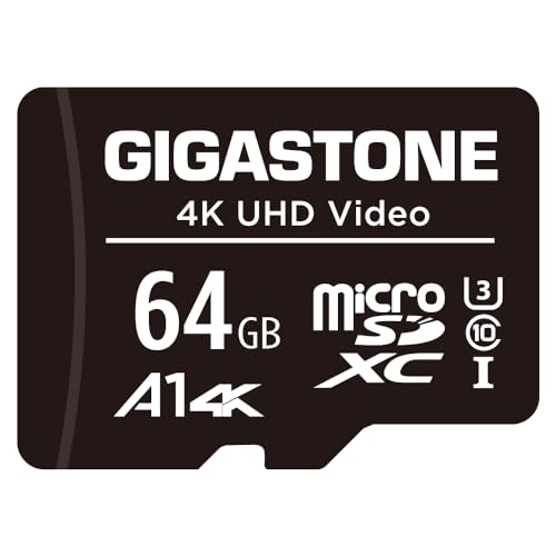 Gigastone 64GB MicroSDXC Speicherkarte + SD Adapter, für Action-Kamera, GoPro, Drohne und Tablet, Lesegeschwindigkeit bis zu 95MB/s, 4K UHD-Videoaufnahme, Micro SD Karte UHS-I A1 Klasse 10 U3 von Gigastone