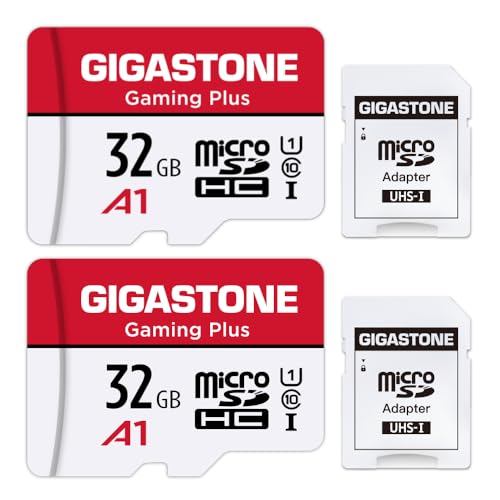 Gigastone Gaming Plus 32GB MicroSDHC Speicherkarte 2er-Pack und SD Adapter, Actionkameras und Drohnen, Lesegeschwindigkeit bis zu 90MB/s, Full HD-Videoaufnahme, Micro SD Karte UHS-I A1 U1 Klasse 10 Gigastone Gaming Plus 32GB MicroSDHC Speicherkarte 2er-Pack und SD Adapter, Actionkameras und Drohnen, Lesegeschwindigkeit bis zu 90MB/s, Full HD-Videoaufnahme, Micro SD Karte UHS-I A1 U1 Klasse 10 von Gigastone