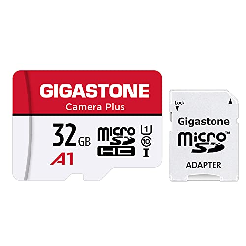 Gigastone Kamera Plus 32GB MicroSDHC Speicherkarte + SD Adapter, für Action-Kamera Drohne und Tablet, Lesegeschwindigkeit bis zu 90MB/s, Full HD-Videoaufnahme, A1 U1 Klasse 10 Micro SD Karte UHS-I von Gigastone