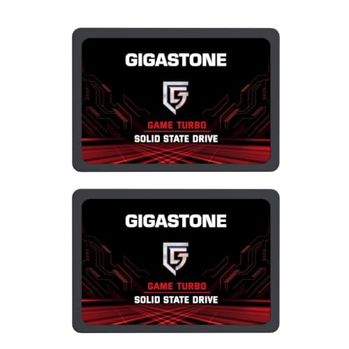 Gigastone SATA SSD 512GB (2er Pack) 2,5 Zoll 3D NAND Bis zu 550MB/s interne SSD SATA III SSD Festplatte Kompatibel mit Laptop und PC Desktop Festkörper-Laufwerk 2,5" SLC Cache Performance von Gigastone