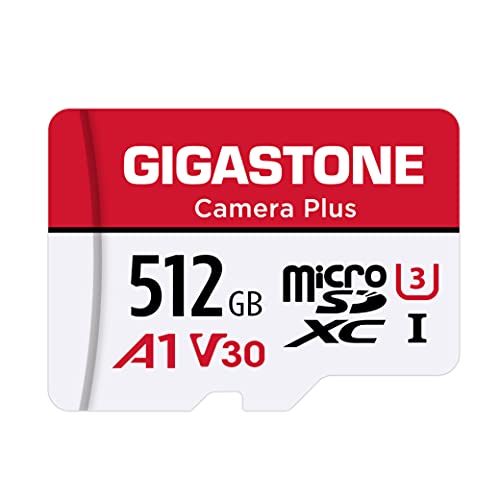 Gigastone Speicherkarte, 512 GB, Serien-Kamera, Lesegeschwindigkeit bis zu 100 MB/s, ideal für Full HD Video Gopro Drohne Android-Kamera, A1 Micro-SDXC-Karte mit Mini-Etui und SD-Adapter. von Gigastone