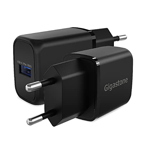 Gigastone USB Ladegerät 2-Pack 18W USB Netzteil, Schnellladegerät QC3.0 Kompatibel Mit iPhone 15/14/13/12, iPad, Galaxy S23 von Gigastone
