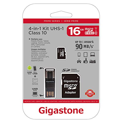 Gigastone gs-4in1600 X 16gb-r Prime Serie MicroSD Karte in Kit (16GB) von Gigastone