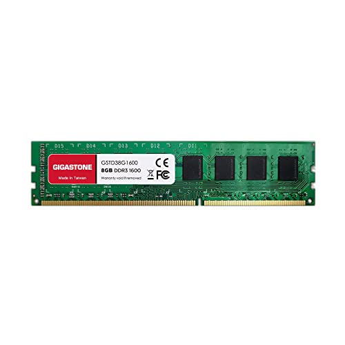 [RAM DDR3] Gigastone Desktop RAM 8GB DDR3 8GB DDR3-1600MHz PC3-12800 Unbuffered Non-ECC 1.5V CL11 240 Pin UDIMM RAM di Memoria Ideale per Desktop, Computer (Solo Desktop) von Gigastone