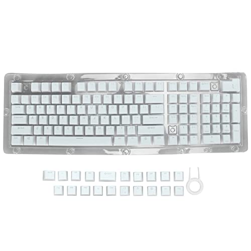 Gigicial PBT-Tastenkappen, Pudding-Tastenkappen, 130 Tasten, zweifarbig, durchscheinend, mechanische Tastatur-Tastenkappen mit Tastenabzieher für 61, 64, 68, 72, 82, 84, 87, 104, (Blue) von Gigicial
