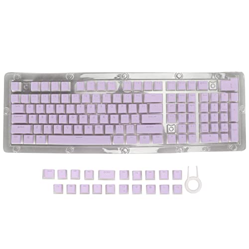 Gigicial PBT-Tastenkappen, Pudding-Tastenkappen, 130 Tasten, zweifarbig, durchscheinend, mechanische Tastatur-Tastenkappen mit Tastenabzieher für 61, 64, 68, 72, 82, 84, 87, 104, (Purple) von Gigicial