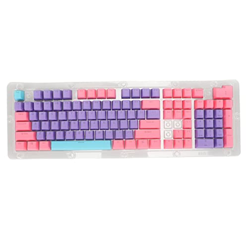 Gigicial PBT-Tastenkappen, mechanische Tastatur-Tastenkappen, 108 Tasten, 2-farbige Lichtdurchlässigkeit, Gaming-Tastenkappen für 61, 64, 68, 72, 82, 84, 87, 104, 108 Tasten (Purple Pink Blue) von Gigicial