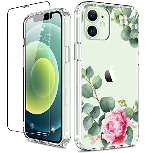 GiiKa iPhone 12 Hülle, iPhone 12 Pro Hülle mit Displayschutzfolie, Clear Full Body Protective Floral Girls Women Shockproof Hard Case with TPU Bumper Cover Phone Case for iPhone 12, Camelia GiiKa iPhone 12 Hülle, iPhone 12 Pro Hülle mit Displayschutzfolie, Clear Full Body Protective Floral Girls Women Shockproof Hard Case with TPU Bumper Cover Phone Case for iPhone 12, Camelia von GiiKa